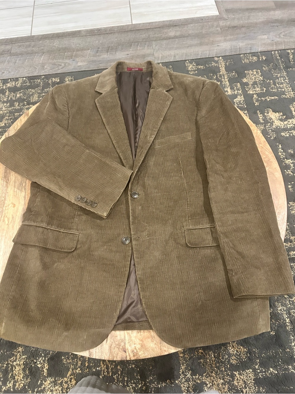 Adolfo Men's 42R Olive Corduroy Classic Blazer Single-Breasted Sports Jacket
